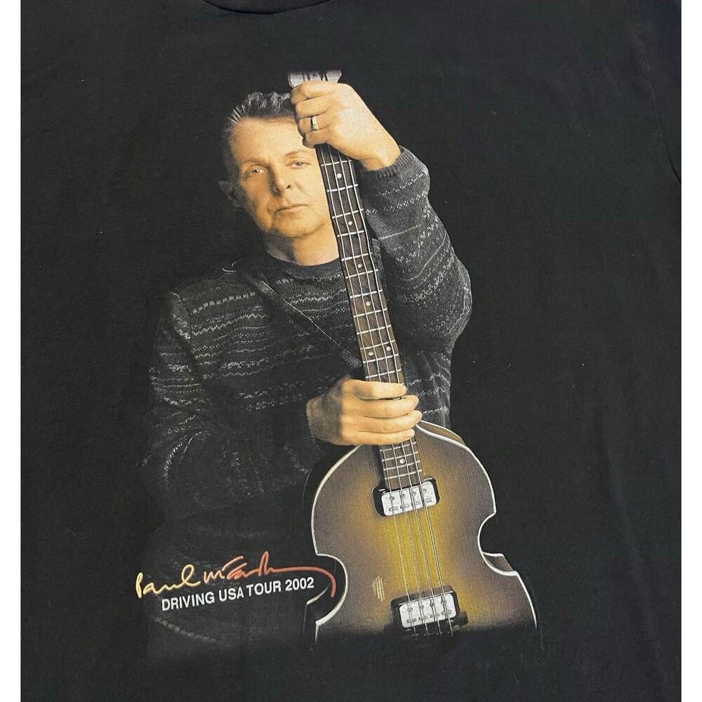 Vintage Paul McCartney T-Shirt XL 2002 Driving USA Tour Giant Tag Original Band - Picture 4 of 8